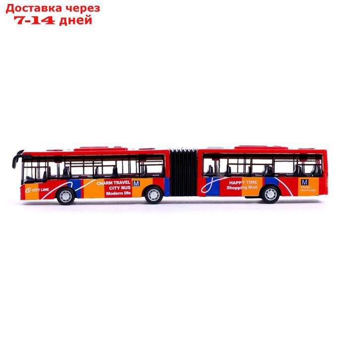 Автобус металлический "Городской транспорт", инерционный, масштаб 1:64, цвет красный - фото 2 - id-p213283168