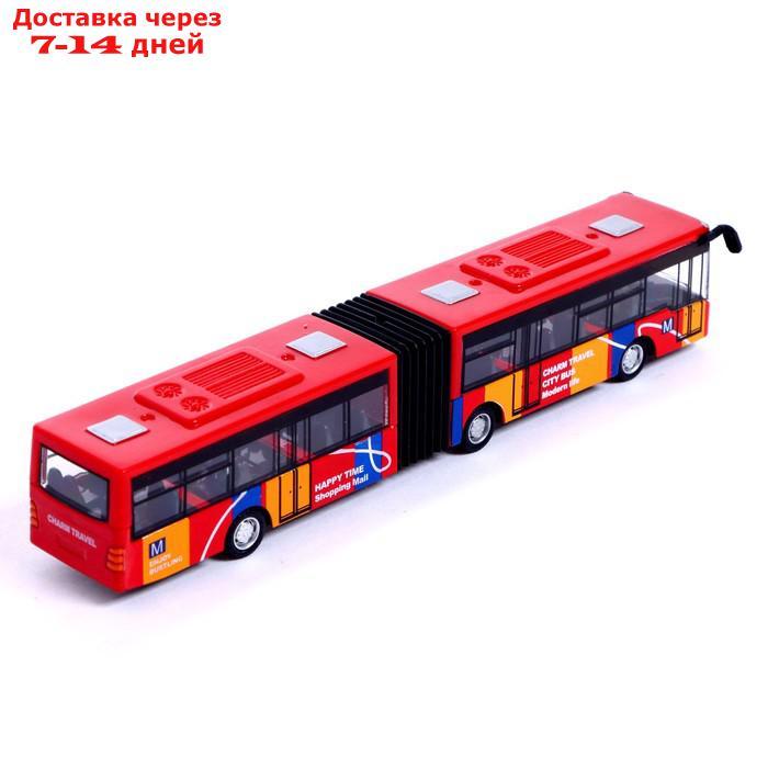Автобус металлический "Городской транспорт", инерционный, масштаб 1:64, цвет красный - фото 3 - id-p213283168