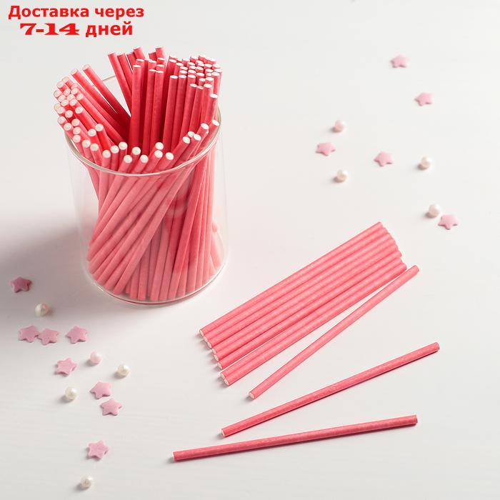 Палочки для кейкпопсов, 10×0,2 см, 100 шт, цвет розовый - фото 1 - id-p213285465