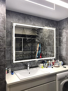Зеркало для ванной комнаты с лицевой подсветкой.Размер 140:75