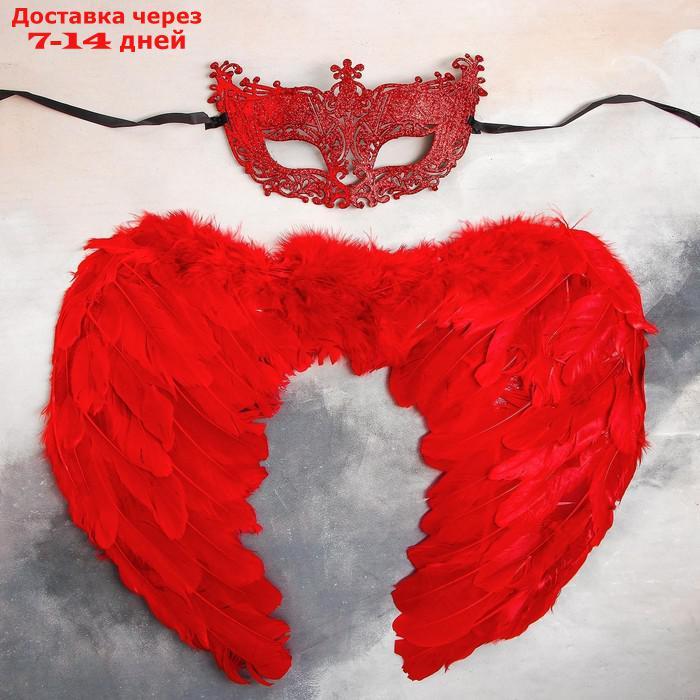 Карнавальный набор "Красный ангел", крылья, маска - фото 4 - id-p213284631