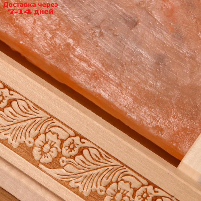 Абажур деревянный угловой с гималайской солью "Русские узоры" - фото 3 - id-p213284721
