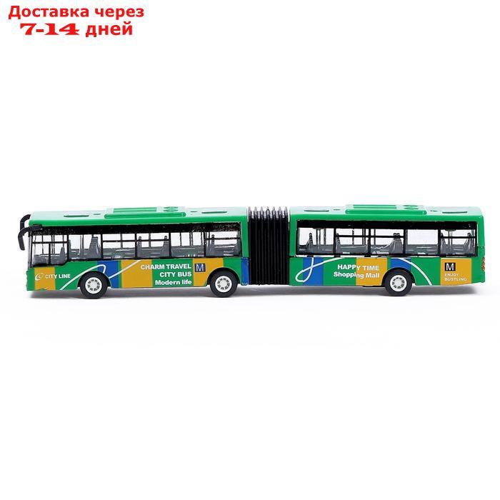 Автобус металлический "Городской транспорт", инерционный, масштаб 1:64, цвет зелёный - фото 2 - id-p213283822