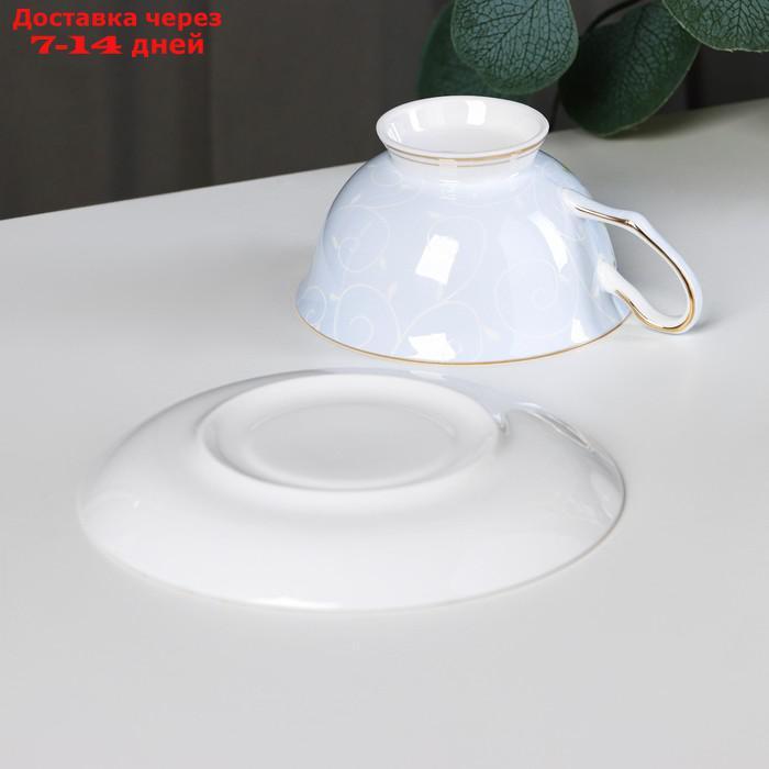 Чайная пара "Чайная роза", чашка 200 мл, блюдце 13,5 см, цвет голубой - фото 4 - id-p213285909