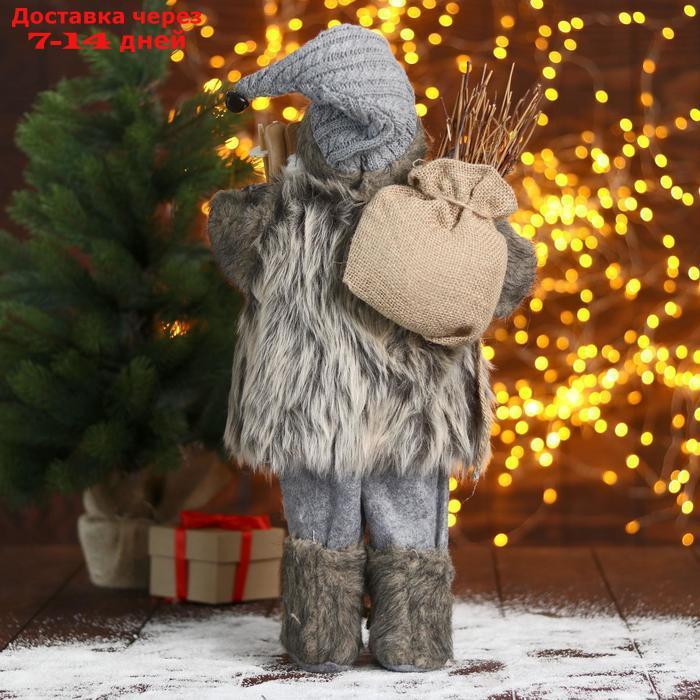 Дед Мороз "В сером костюме с лыжами" 23х45 см - фото 3 - id-p213286022