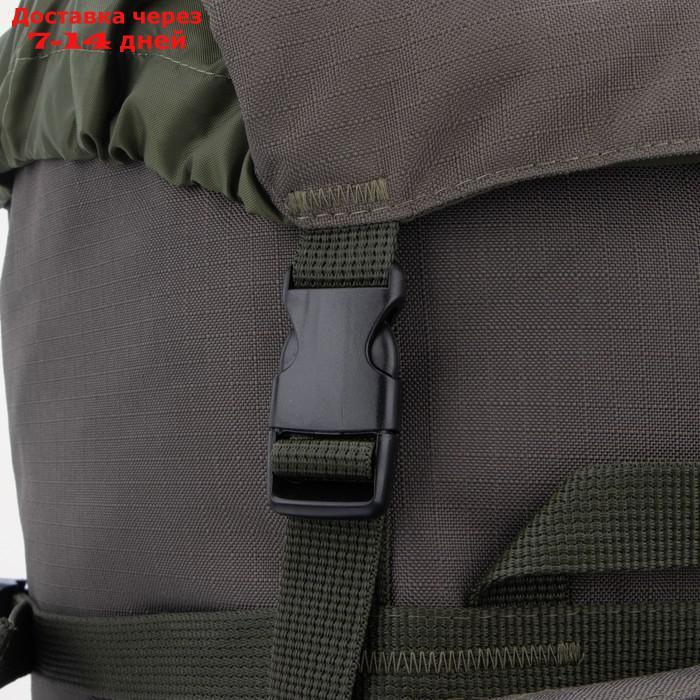 Рюкзак туристический, 70 л, отдел на молнии, 3 наружных кармана, цвет хаки - фото 6 - id-p213287616