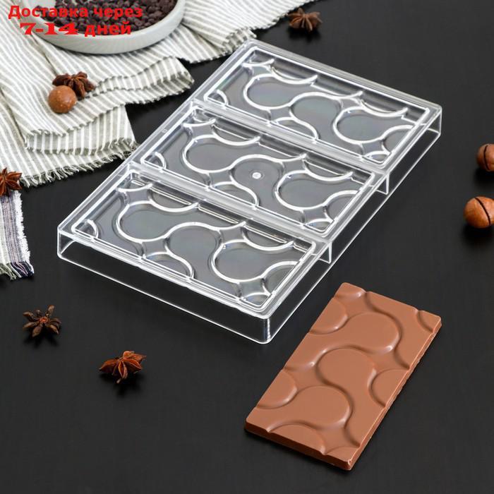 Форма для шоколада "Симпл-димпл", 3 ячейки, 27,5×17,5×2,5 см, ячейка 15,3×7,5×0,8 см - фото 1 - id-p213287712