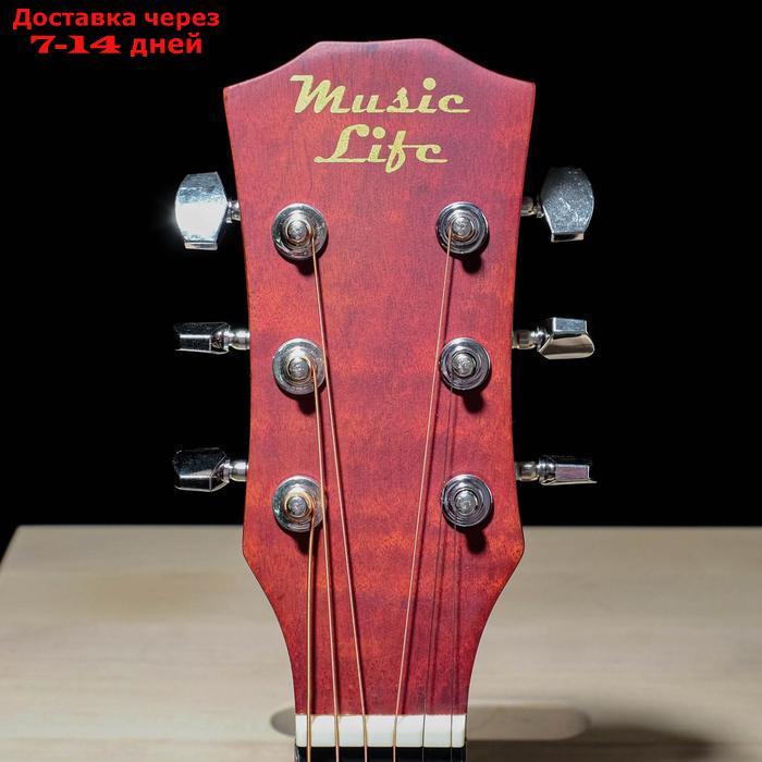 Гитара акустическая, цвет бежевый, 102см - фото 2 - id-p213286240