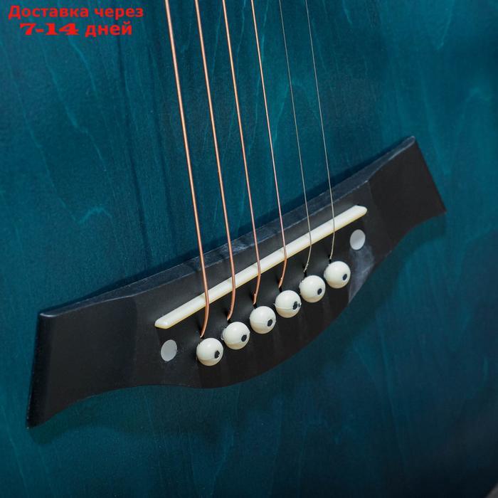 Гитара акустическая, цвет синий, 97см, с вырезом - фото 4 - id-p213286241