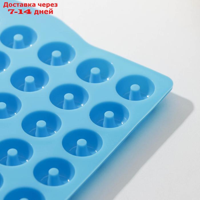 Форма для мармелада "Пончики", 21,5×20 см, 64 ячейки (d=2 см), цвет МИКС - фото 3 - id-p213285327