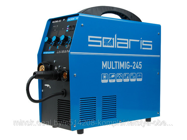 Полуавтомат сварочный Solaris MULTIMIG-245 (230В, MIG/FLUX/MMA/TIG, евроразъем, горелка 3 м, смена полярности, - фото 1 - id-p213361001