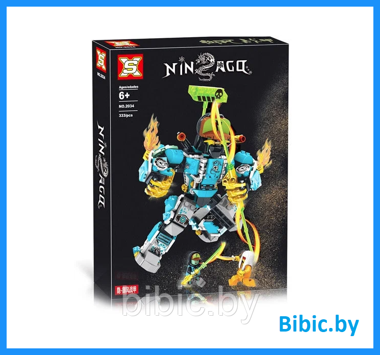 Детский конструктор Ninjago Ниндзяго Боевой робот 2034 аналог lego лего серия Ninja, игрушка для мальчиков - фото 1 - id-p213364821