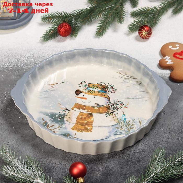 Блюдо для запекания "Рождественский снеговик" 28,8х25х4,3 см - фото 3 - id-p213285755