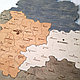 Деревянная карта Беларуси на оргстекле (области и районы) №16 (размер 80*70 см), фото 2