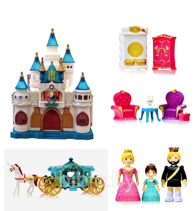 Детский домик для кукол, игровой кукольный набор для девочек, KDL-24 набор Замок с фигурками для игры детей - фото 3 - id-p213378261
