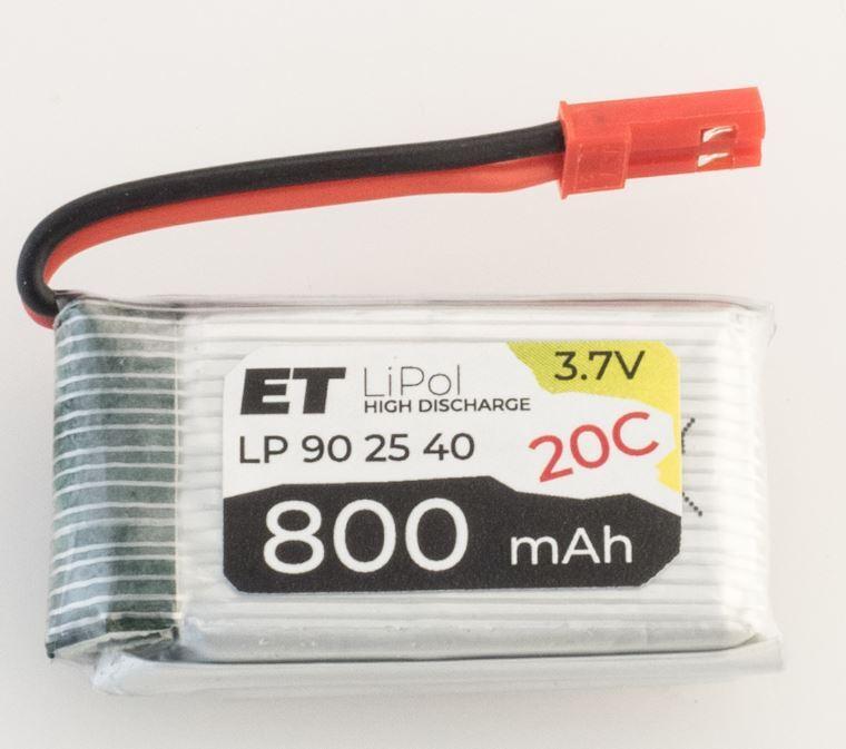 Аккумулятор 902540 800mAh высокотоковый - ET LP902540-20CJ, 3.7V, Li-Pol (подходит для квадрокоптеров)