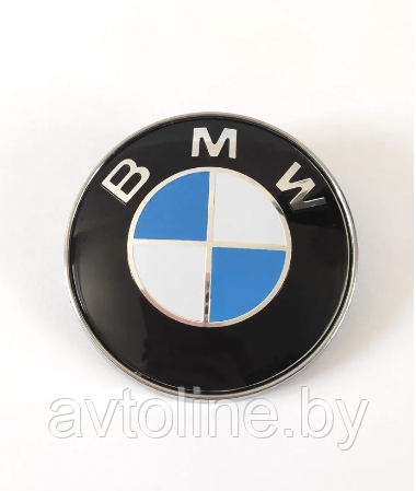 Эмблема BMW 74 мм бело-синяя (копия, серебристая основа) 51148132375-74 - фото 1 - id-p127261779