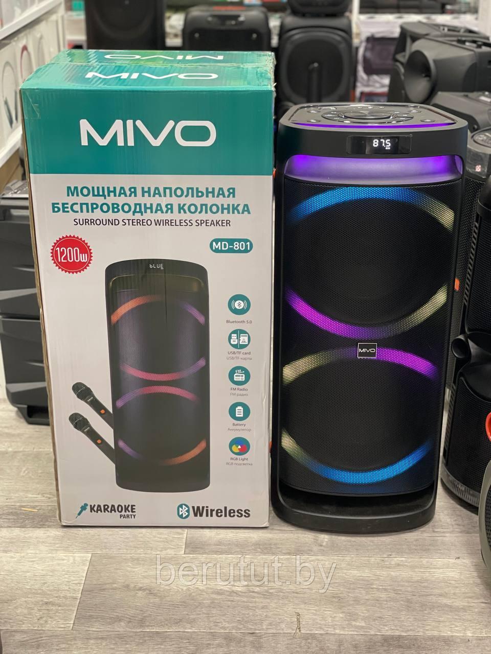 Портативная напольная беспроводная колонка Bluetooth MIVO MD-801 с микрофоном - фото 10 - id-p213387077