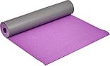 Коврик для йоги и фитнеса Bradex SF 0691, 183*61*0,6 см, двухслойный фиолетовый/серый с чехлом, фото 3