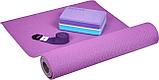 Коврик для йоги и фитнеса Bradex SF 0691, 183*61*0,6 см, двухслойный фиолетовый/серый с чехлом, фото 7