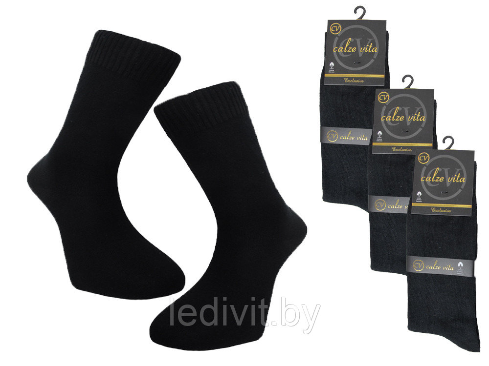 Мужские черные бесшовные носки - фото 1 - id-p209272826
