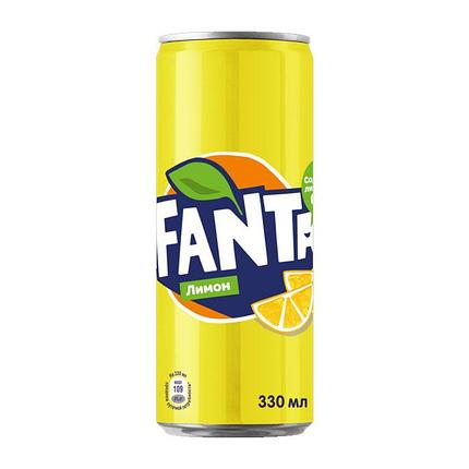 Напиток газированный «Fanta» Фанта лимон, 0.33 л, фото 2