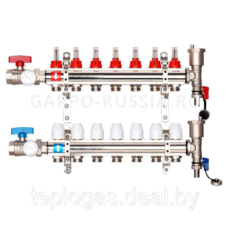 Коллектор теплого пола 7 вых. Gappo/G421.7