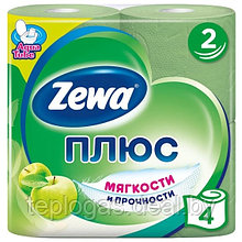 Туалетная бумага 4рул 2-слойн. "ZewaПлюс" зеленая, аромат яблока