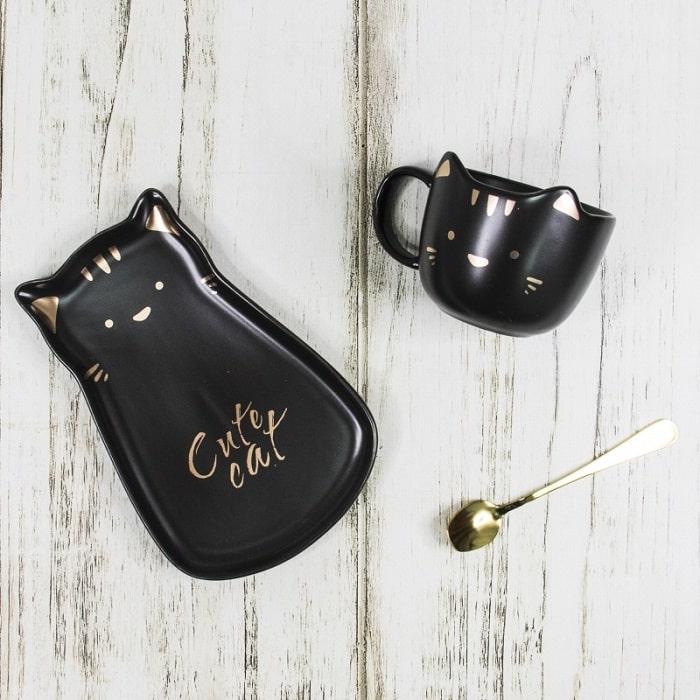 Подарочный чайный набор Котик «Cute cat» на 1 персону цвет:черный - фото 2 - id-p213390501
