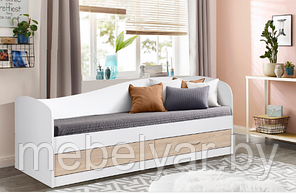 Кровать односпальная Мебель Класс Лагуна-2 белый / дуб сонома