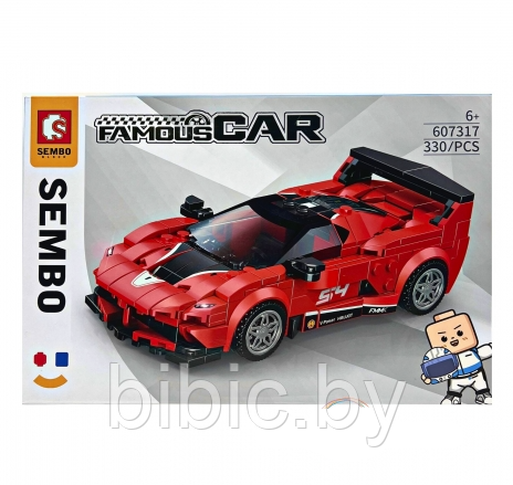 Детский конструктор Sembo Block Ferrari 607317, гоночная машинка феррари, аналог Lego лего Technik техник - фото 4 - id-p213416347