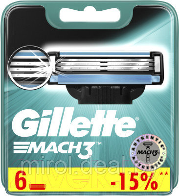 Набор сменных кассет Gillette Mach 3 - фото 1 - id-p213420109