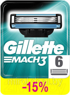 Набор сменных кассет Gillette Mach 3 - фото 2 - id-p213420109