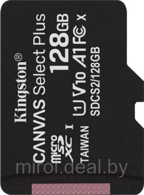 Карта памяти Kingston Canvas Select Plus microSDXC 128GB (SDCS2/128GBSP) - фото 1 - id-p213419709