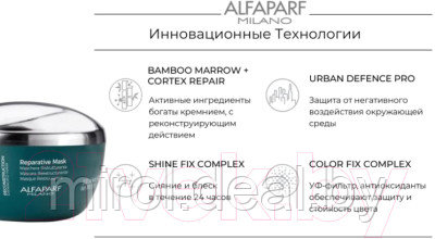 Маска для волос Alfaparf Milano Semi Di Lino Reconstruction Damaged Hair восстанавливающая - фото 3 - id-p213420546