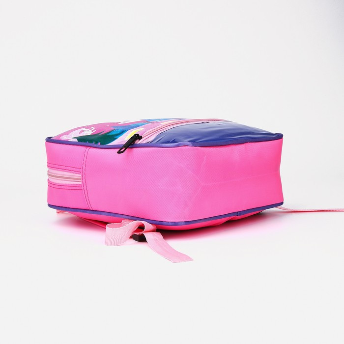 Рюкзак 25*10*29 см, 1 отд на молнии, 1 н/карман, зайка на роликах, розовый , вставка микс - фото 4 - id-p213424524