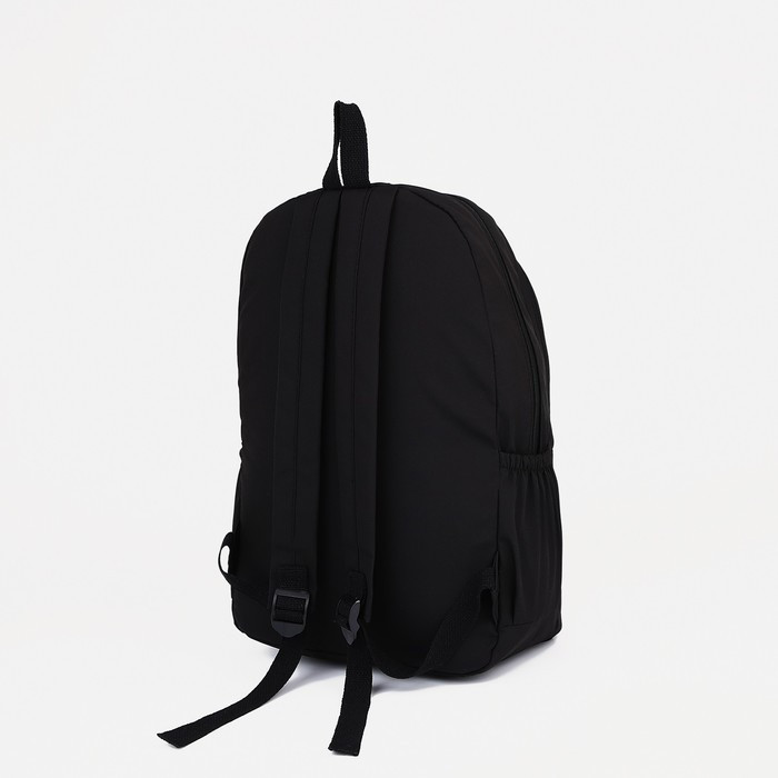 Рюкзак на молнии, 3 наружных кармана, цвет чёрный - фото 2 - id-p213425067
