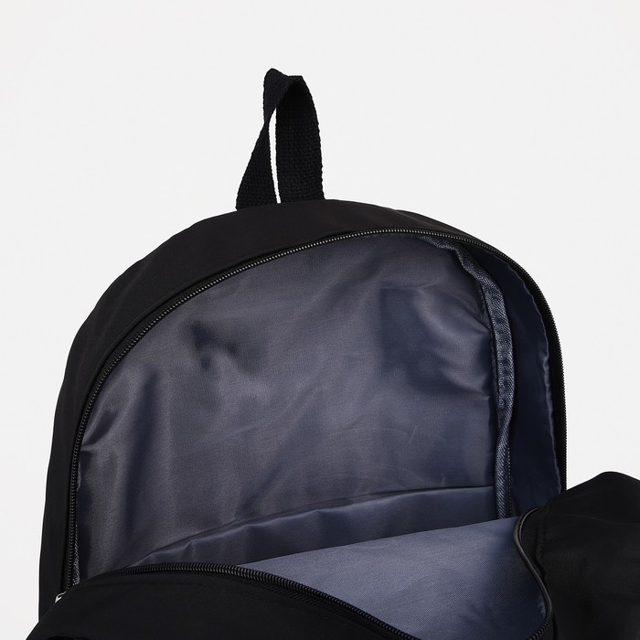 Рюкзак на молнии, 3 наружных кармана, цвет чёрный - фото 4 - id-p213425067