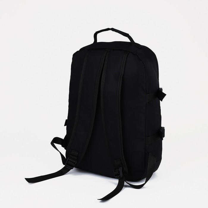 Рюкзак на молнии, 3 наружных кармана, цвет чёрный - фото 2 - id-p213425071