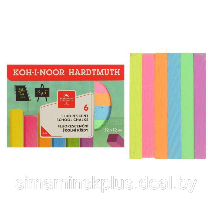 Мелки цветные 6 штук Koh-I-Noor 1125, прямоугольные, флуоресцентные - фото 1 - id-p213427833