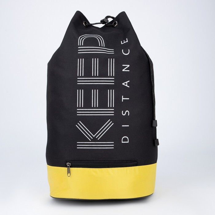 Рюкзак-торба молодёжный, отдел на стяжке шнурком, цвет чёрный/жёлтый - фото 2 - id-p213425166