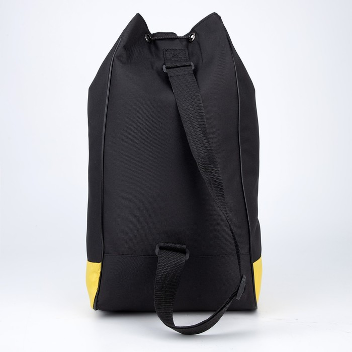 Рюкзак-торба молодёжный, отдел на стяжке шнурком, цвет чёрный/жёлтый - фото 5 - id-p213425166