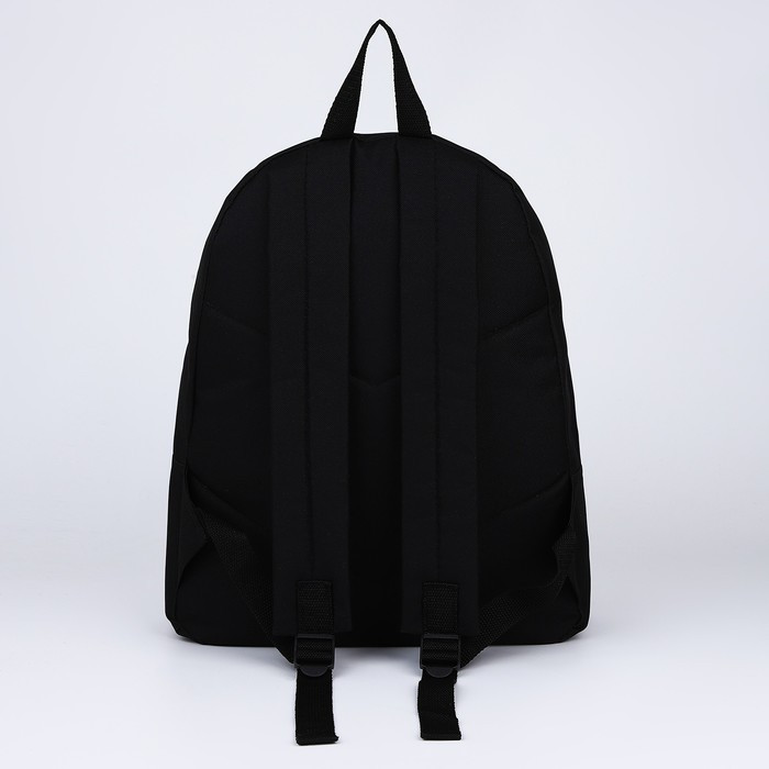 Рюкзак текстильный, с карманом, цвет чёрный - фото 3 - id-p213425171