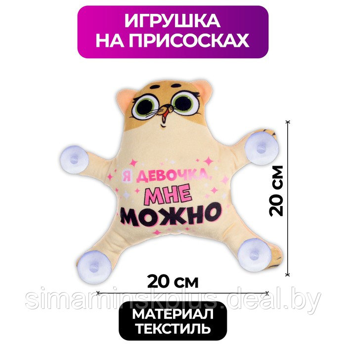 Автоигрушка «Я девочка, мне можно», кот, на присосках - фото 1 - id-p213429065