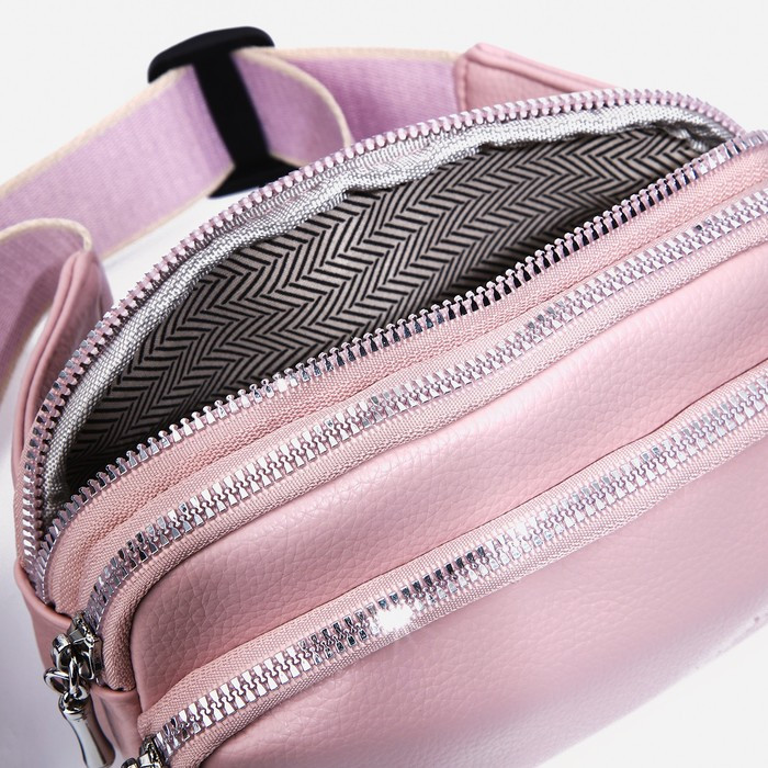 Поясная сумка на молнии, цвет розовый - фото 5 - id-p213426295