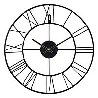 Часы настенные, серия: Лофт, плавный ход, d-40 см, черные