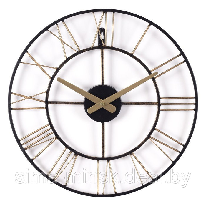 Часы настенные, серия: Лофт, плавный ход, d-40 см, бронза - фото 1 - id-p213425007