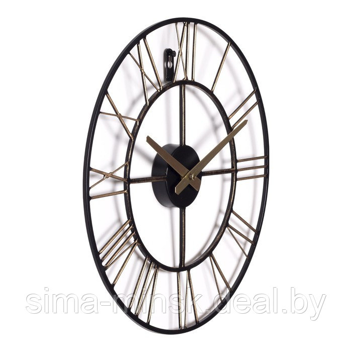 Часы настенные, серия: Лофт, плавный ход, d-40 см, бронза - фото 2 - id-p213425007