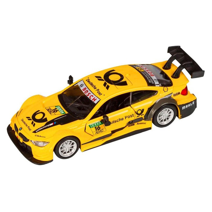 Машина металлическая BMW M4 1:44, инерция, открываются двери, цвет жёлтый - фото 2 - id-p213428834
