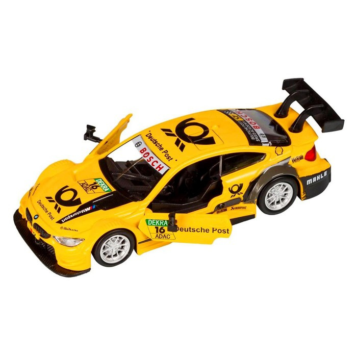 Машина металлическая BMW M4 1:44, инерция, открываются двери, цвет жёлтый - фото 5 - id-p213428834
